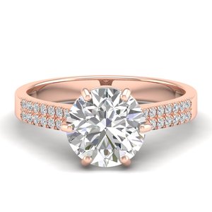 Anillo de compromiso REYES de oro macizo de 14 quilates con diamante de corte redondo de 2.8 quilates para mujer, regalos de boda de alta calidad, joyería fina - Product Image 5