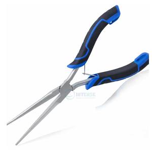 Long Reach Needle Nose <b>Pliers</b> Extra Long Thin Serrated Jaw Stainless Steel Jewelry Making Wire Bending <b>Small</b> Object Gripping - Product Image 1