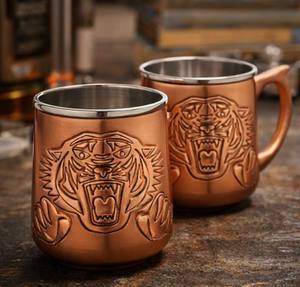 Mug en cuivre à double paroi de grande capacité, fabriqué à la main par Breden, pour cocktail Moscow Mule, avec poignée, vaisselle de bar de luxe haut de gamme - Product Image 5