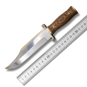 A&M ENTERPRISES Cuchillo Bowie de Acero Inoxidable de Hoja Fija Hecho a Mano con Punta Caída, Mango de Madera y Cuero, ODM OEM, Cuchillos de Camping - Product Image 6