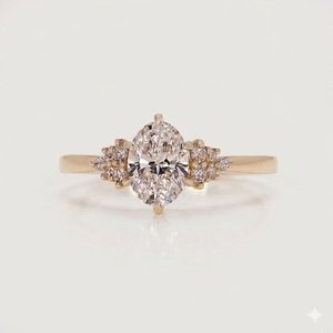Anillo de Diamante Ovalado con Certificado IGI, Estilo Vintage, Oro Amarillo de 14K, Color E, VS1, Diamante Cultivado en Laboratorio, Anillo de Compromiso para Mujer - Product Image 4