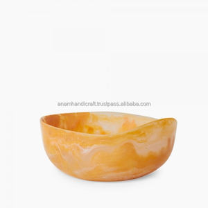 "Bol artisanal en résine époxy Pièce d'art décoratif unique pour bureau à domicile ou cadeau Bol en acrylique de conception inspirée de l'océan - Product Image 1