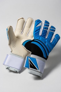 Gants de gardien de but de football de qualité supérieure, rouge et bleu, en cuir PU, à doigts entiers, antidérapants, respirants, avec sangle de poignet réglable, unisexe - Product Image 6