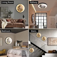 Applique Murale LED Lune Dimmable Ronde, Lampe Lune 3D Chambre, Veilleuse Décoration Murale, Lumières Intérieures, Appliques Murales LED Lune Modernes