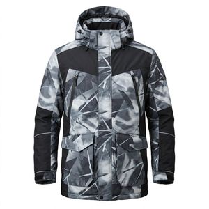 Premium Printed Hooded Heated Ski Snowboard Jacket <b>Waterproof</b> Windproof Insulated Breathable Zipper Eco-Friendly <b>Winter</b> <b>Coat</b> - Product Image 1