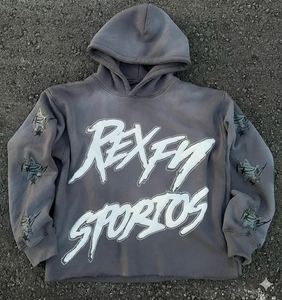 Sudadera con Capucha para Hombre REXFIT SPORTS, Estampado Puff, Algodón French Terry, Corte Regular, Estilo Casual Urbano para Otoño - Product Image 5
