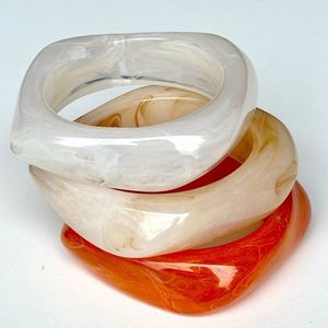 Women's H a CRAFT Classic <b>Resin</b> Bangles with Floral Design for Party Occasions-Lovers Pattern - Product Image 5