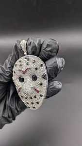 จี้หน้ากากเจสันประดับเพชรโมอิสซาไนต์แบบ Iced Out สไตล์ฮิปฮอป พร้อมจี้เงินแท้ 925 ทรงกลม สำหรับงานปาร์ตี้ - Product Image 3