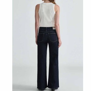 Pantalon évasé élégant pour femme, taille haute, fermeture éclair, séchage rapide, respirant, écologique, en Spandex/Polyester, coupe confortable - Product Image 4