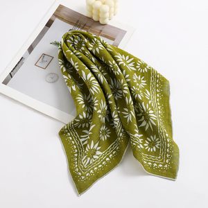 Fashion Design Women Best Flower Printed Bandana Women <b>Head</b> Scarf Silk Satin <b>Head</b> Women Bandanas Silk <b>Wrap</b> Scarves - Product Image 6