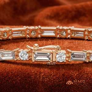 Rose Gold Round Moissanite Tennis Bracelet Secure Clasp Daily Wear Fashion Jewelry Gift <b>For</b> Women And <b>Men</b> Sparkle Comfort Style - Product Image 6