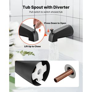 Single Handle Tub <b>Shower</b> Faucet <b>Set</b> 4 Inch Rainfall <b>Shower</b> Head & Bathtub Spout Complete Single Spray Trim Kit for <b>Bath</b> & <b>Shower</b> - Product Image 5