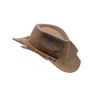 Sombrero Vaquero Personalizado de Cuero Genuino Marrón para Viajes al Aire Libre, Unisex, para las Cuatro Estaciones, con Diseño Digital - Product Image 5