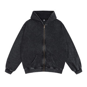 Sweat à capuche zippé pour homme, design personnalisé, haute qualité, effet délavé, best-seller, léger et confortable, vêtement décontracté. - Product Image 4