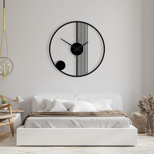 Modern Metal <b>Wall</b> <b>Clock</b> Minimalist Circular Design Contemporary Artistic Timepiece Decorative Bedroom Living Room <b>Wall</b> <b>Decor</b> - Product Image 1