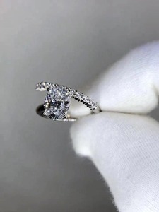 <b>925</b> <b>Silver</b> Oval Cut Lab Grown Diamond Bypass <b>Ring</b> <b>with</b> 14K Yellow Gold Oval Diamond Accent Modern Elegant Jewelry - Product Image 2