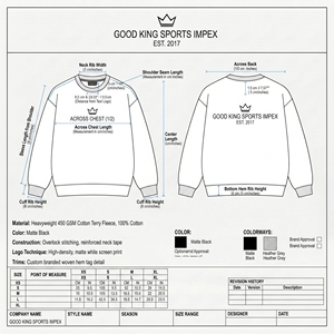 เสื้อสเวตเชิ้ตคอกลมสีดำผ้าฝ้ายฟลีซสำหรับผู้ชายแบบกำหนดเอง ขายส่งเสื้อพูลโอเวอร์เรียบๆ พิมพ์โลโก้ สตรีทแวร์ลำลอง รับผลิตแบบ OEM - Product Image 6