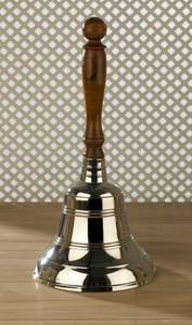 กระดิ่งทองเหลืองพร้อมด้ามไม้ ดีไซน์ดั้งเดิม ของตกแต่งบ้าน แขวนผนัง - Product Image 1
