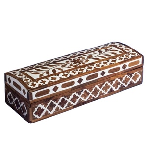Boîte à bijoux indienne exquise en os et résine conception personnalisée boîte d'incrustation de nacre décorative à la main pour les cadeaux de luxe - Product Image 1