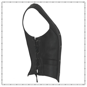 Chaleco de Cuero Vacuno para Mujer de la Mejor Calidad, Chaleco de Motociclista de Cuero Vacuno de Alta Moda, Chaleco de Cuero Vacuno Resistente para Motociclistas - Product Image 3
