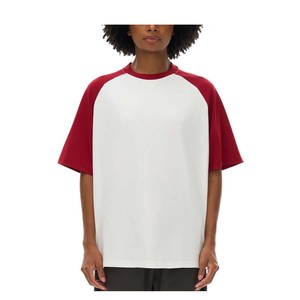 Camiseta de cuello alto de algodón 100% en blanco, 280GSM, de peso pesado, corte holgado, oversize, formal, de manga corta, con estampado liso y serigrafía frontal para hombre. - Product Image 3