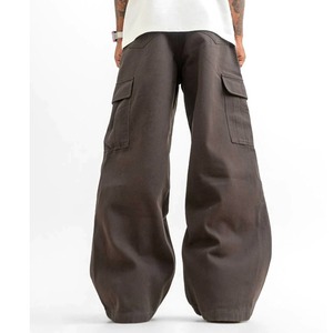 Pantalones Cargo Verde Oliva para Hombre, Cintura Elástica, Múltiples Bolsillos, Estilo Workwear, Tela de Lona de Peso Medio, para Otoño - Product Image 4