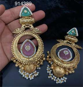 Pendientes de tuerca oxidados de plata alemana Jhumka hechos a mano de diseñador Jaipur para mujer para ropa de fiesta informal para mujer - Product Image 5