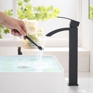 Rubinetto Moderno Monocomando Nero Spazzolato per Lavabo Bagno, Miscelatore Monoforo per Lavandino - Product Image 2