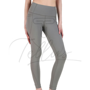 Leggings de Compresión Sólidos para Mujer, Hechos a Medida, Cintura Alta, Elásticos en Cuatro Direcciones, Transpirables, Largos - Product Image 2
