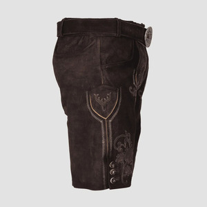 Shorts bavarois traditionnels pour hommes, brodés, vintage, marron satiné, écologiques, anti-UV, imperméables, pour l'Oktoberfest allemand - Product Image 6