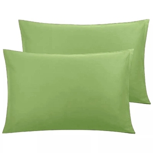 Green Square Cotton Pillowcase Zipper Closure Breathable Home Decor <b>Cushion</b> <b>Cover</b> Solid Color <b>Plain</b> Style Handmade Eco-Friendly - Product Image 1