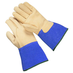 Gants de soudage TIG industriels robustes en cuir de chèvre pleine fleur certifiés CE, anti-vibrations et anti-abrasion - Product Image 5