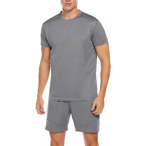 Ensemble 2 pièces pour homme : T-shirt décontracté à manches courtes et short, 100 % coton, imprimé personnalisable, respirant, séchage rapide, grandes tailles - Product Image 2