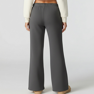 Pantalon décontracté d'hiver pour femme de haute qualité, en molleton doux, éco-responsable, taille élastique, avec logo imprimé DTF personnalisé, style urbain - Product Image 2