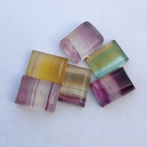 Pierres précieuses en fluorite naturelle violette de qualité, forme rectangulaire, cabochon à dos plat, calibrées, certifiées par un tiers, pour bijoux - Product Image 3