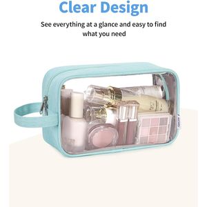 Borse da Viaggio Trasparenti con Cerniera per Articoli da Toeletta, Organizer per Cosmetici e Trucchi per Uomini e Donne - Product Image 2