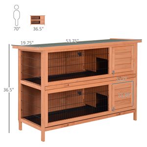 Casa per animali domestici in Guinea da 54 pollici arancione a 2 livelli con divisori rimovibili e vassoi estraibili - Product Image 3