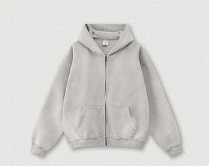 Sudadera con capucha para hombre, personalizada, de 360 g/m², de tejido de rizo, con cremallera, estilo vintage, con efecto desgastado por el sol y lavado ácido, corte holgado y extragrande - Product Image 4