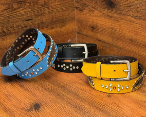 Nouvel arrivage de ceinture en cuir pleine fleur à rivets design de mode ceinture de jean pour femme ceinture en cuir véritable avec boucle ardillon en alliage de zinc - Product Image 5