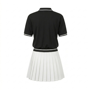 <b>Custom</b> logo Summer Solid Short Sleeve Pickleball Sports Polo Skort Athletic Set Breathable Moisture Management Four Way Stretch - Product Image 2