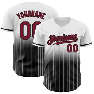Maillots de sport de qualité supérieure, dégradés, broderie personnalisée, sublimation, col en V, maillots de baseball - Product Image 2