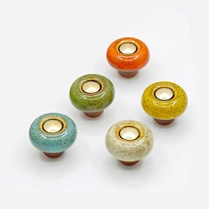 Handmade Wholesale Ceramic Drawer Knobs <b>Red</b> <b>Kitchen</b> Cabinet Knobs Floral Furniture Knobs Ceramic Round Door Knobs ceramic - Product Image 3