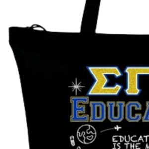 Women Educator Screen Printed <b>Tote</b> Bag Greek Letter Inspired Reusable Canvas Shoulder Carry Bag Casual Teacher Shopping <b>Book</b> Bag - Product Image 3