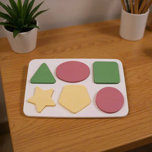 Wooden <b>Shape</b> Sorting Board With Colorful <b>Blocks</b> For Toddlers 2-5 Years Educational Toy Set - Product Image 1