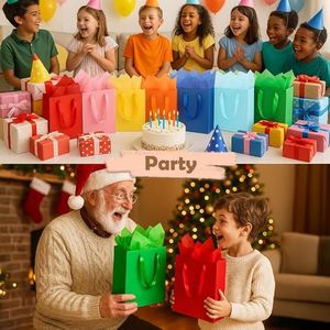 Set di 8 Sacchetti Regalo di Medie Dimensioni con Manici, 16 Fogli di Carta Velina e 8 Biglietti d'Auguri per Compleanni e Festività - Product Image 2