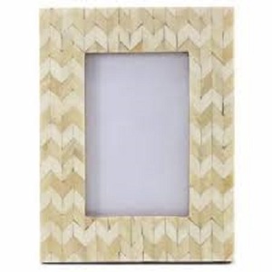 Handmade Nautical Angel Style Wood <b>Photo</b> Picture <b>Frame</b> Carved <b>Mother</b> <b>Pearl</b> Agate Inlay Colourful Floral Design Bone Coloured - Product Image 6