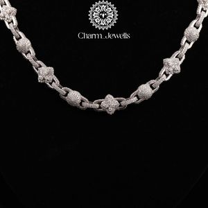 Charm_Jewells Men's Moissanite Brilliant Cut IGI Certified <b>Statement</b> <b>Necklace</b> 925 Silver 14K Gold Plated Link Chain Hip Hop - Product Image 3