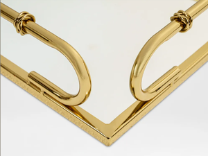<b>Gold</b> <b>Mirror</b> Storage Tray <b>Rectangular</b> Metal Serving Tray Decorative Organizer for Food Jewelry Tools Home Decor - Product Image 2