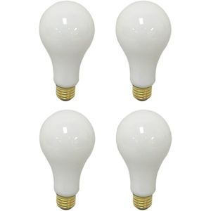 Set di 4 Lampadine a Incandescenza A19 LB 1006, 3 Vie, 100 150 250 Watt, Attacco E26 Medio in Ottone - Product Image 1
