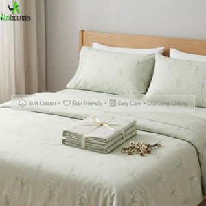 King Size Beige Floral Bedsheet <b>Set</b> | Soft Cotton <b>Bedding</b> <b>Set</b> with Pillow Covers | Lightweight Breathable Premium Bedroom Decor - Product Image 5